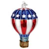 Patriotic Hot Air Balloon Glass Ornament