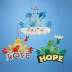 Kurt Adler Peace Frog Ornament - Faith -Country Christmas Loft Shop leib7idystdiulfvbokc