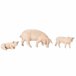 Pigs For A Nativity Scene - 3 Piece - 5 Inch Scale