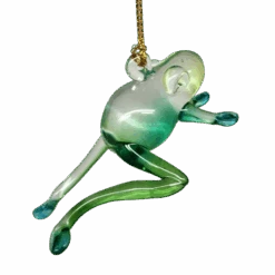 Playful Frog Glass Ornament