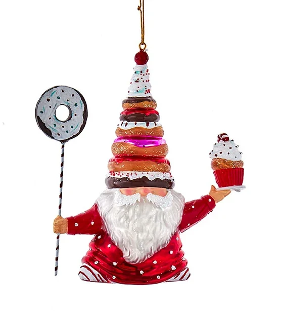 Noble Gems Glass Gnome Ornament - Cupcake 1 Noble Gems Glass Gnome Ornament - Cupcake
