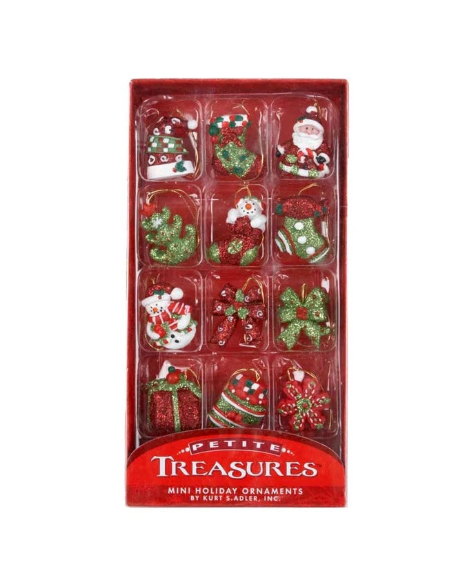 Kurt Adler Petite Treasures Miniature Peppermint Ornaments, 12-Piece Box Set 1 Kurt Adler Petite Treasures Miniature Peppermint Ornaments, 12-Piece Box Set