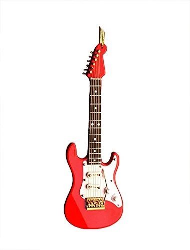 5 Inch Electric Guitar Ornament - Red 2 5 Inch Electric Guitar Ornament - Red - Image 2