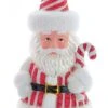 Noble Gems Glass 6 Inch Santa Ornament - Striped Outfit