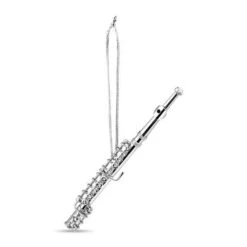 4.5 Inch Silver Flute Ornament