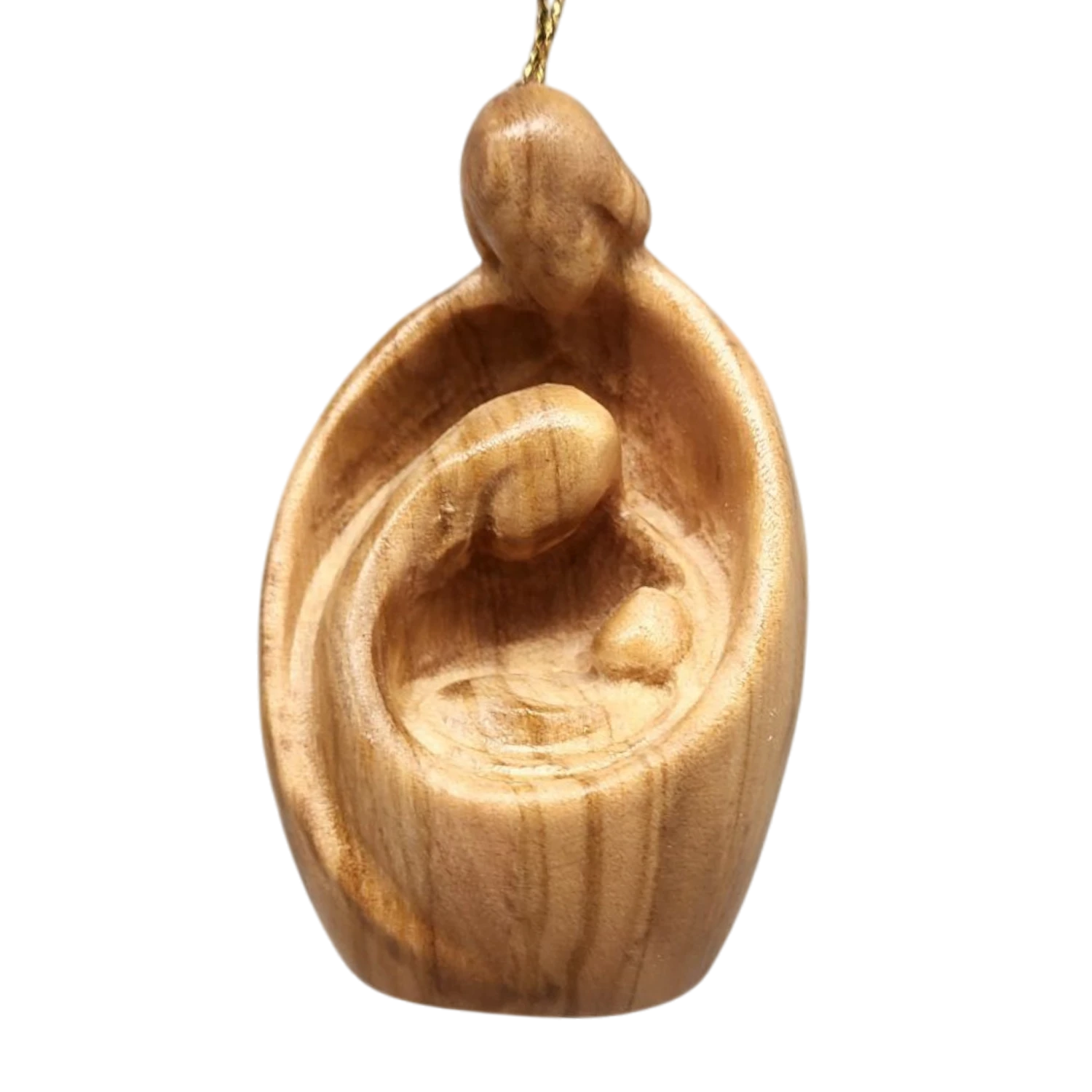 Modern Style Nativity Scene Ornament - Olive Wood - 3 Inch 2 Modern Style Nativity Scene Ornament - Olive Wood - 3 Inch - Image 2