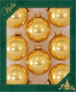 Golden Topaz 2 5/8" (67mm) Glass Ball Ornaments - 8 Piece Set