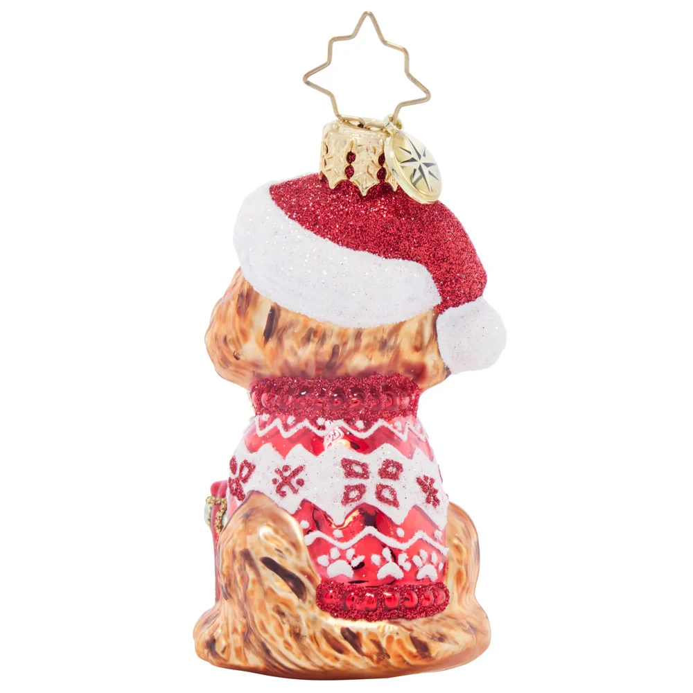 Christopher Radko Little Gem Glass Ornament - Festive Furry Friend 3 Christopher Radko Little Gem Glass Ornament - Festive Furry Friend - Image 3