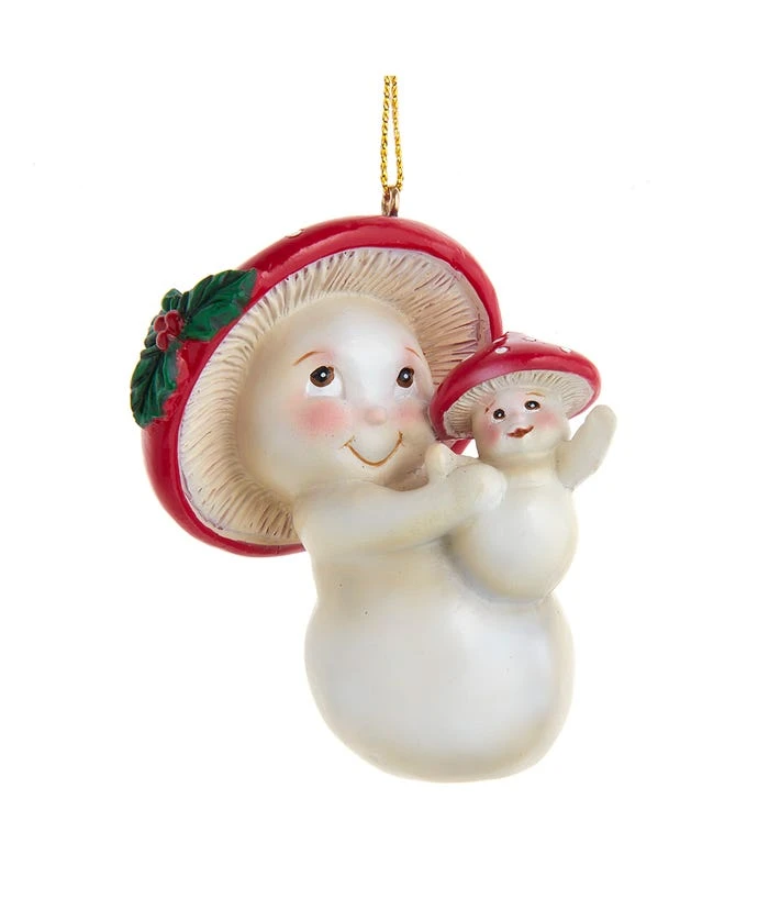Merry Little Mushroom Mother With Baby Ornament 1 Merry Little Mushroom Mother With Baby Ornament