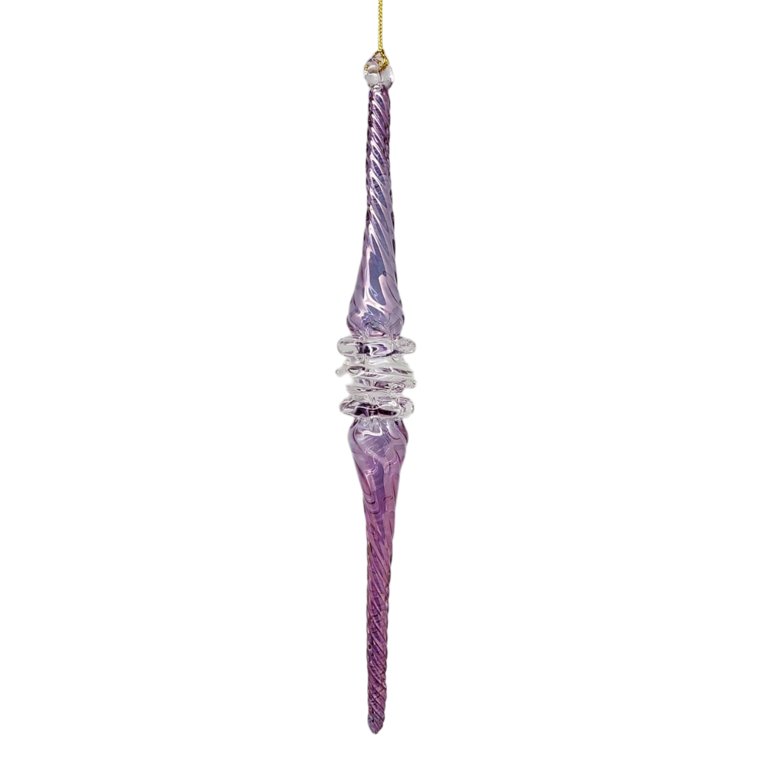 Elegant Stacked Egyptian Glass Icicle - Purple 2 Elegant Stacked Egyptian Glass Icicle - Purple - Image 2