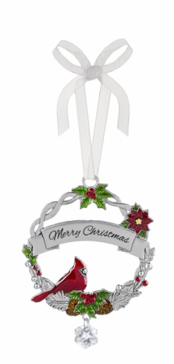 Christmas Cardinal Ornament - Merry Christmas