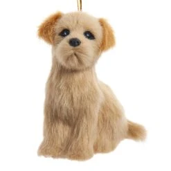 Kurt Adler Furry Dog Ornament - Golden Retriever