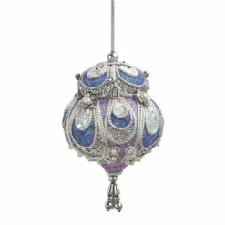 Kurt Adler Lavender Paisley Ornament - Finial