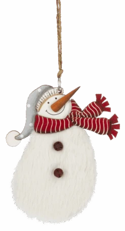 Fuzzy Snowman Ornament -