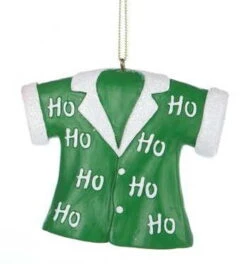 Kurt Adler Christmas Shirt Ornament - Green Ho Ho Ho