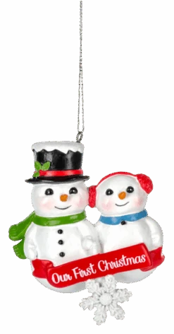 Snow Couple Ornament - Our First Christmas