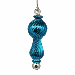 Shiny And Cute Egyptian Glass - Twisted Hourglass - Blue
