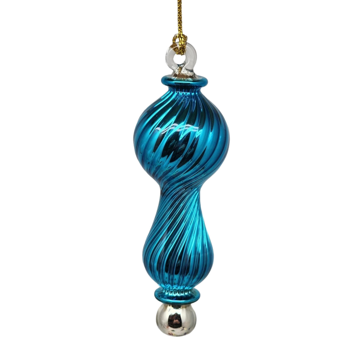 Shiny And Cute Egyptian Glass - Twisted Hourglass - Blue 1 Shiny And Cute Egyptian Glass - Twisted Hourglass - Blue
