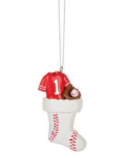 Stocking Filled With Sports Ornament - Baseball