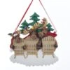 Kurt Adler Family Of 3 Moose On Chairs Personalizable Ornament