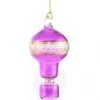 Mini Glass Hot Air Balloon Ornament - Purple