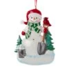 Kurt Adler Snowman And Cardinal Ornament