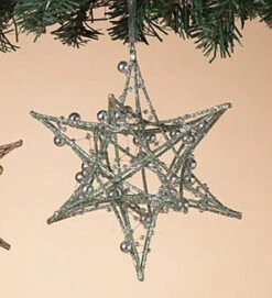 Wire Starburst Snowflake Ornament - Silver