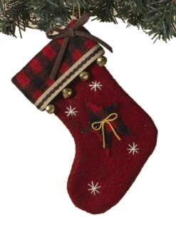 Mini Stocking Ornament - Star