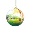 Hand Painted Glass Globe Ornament - Vermont Collage