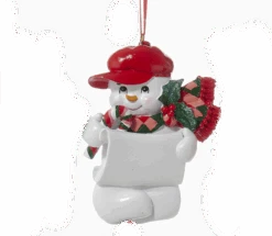 Kurt Adler Snow Kid Ornament - Boy - Ball Cap