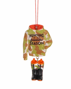 Camo Hunting Hoodie W/Boots Ornament - Hunting Is My Favorite Season