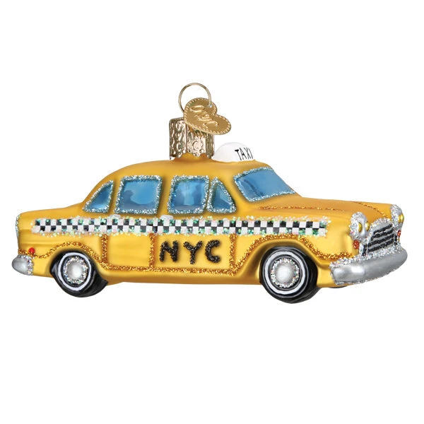 NYC Taxi Cab Glass Ornament 1 NYC Taxi Cab Glass Ornament