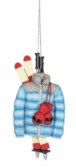 Ski Equipment Ornament - Jacket With Skis And Poles