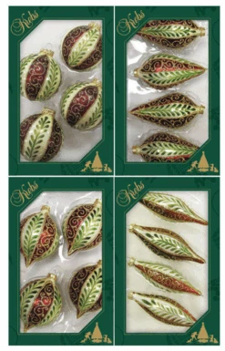 Chablis Gold Drop Shapes With Vertical Leaves And Scrolls -