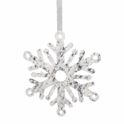 Flocked 7.5" Metal Snowflake - -Country Christmas Loft Shop owwottb5vdvtdpxpobeu