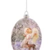 Oval Glass Ornament - Blond Angel Girl