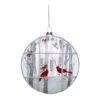 Glass Hand Painted Cardinal Ornament - Window Scene