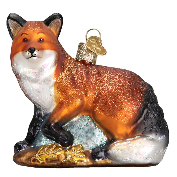 Red Fox Glass Ornament 1 Red Fox Glass Ornament