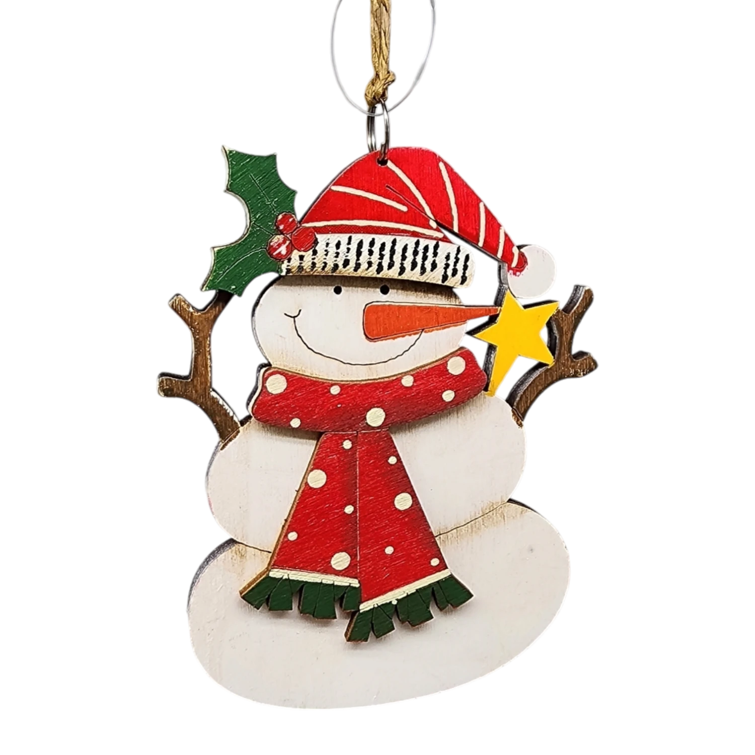 Rustic Wooden Ornament - Snowman 1 Rustic Wooden Ornament - Snowman