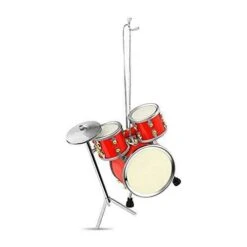Drum Set Ornament - Red - 3.5 Inch