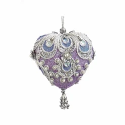Kurt Adler Lavender Paisley Ornament - Heart