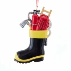 Kurt Adler Firefighter Boot With Tools Ornament -Country Christmas Loft Shop phndraccjdnjwx7ijjjh