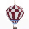 Kurt Adler Tin Hot Air Balloon Ornament - Red Gingham