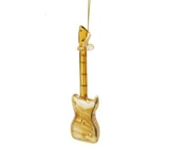 Egyptian Glass Guitar Ornament With Gold Accents