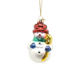 Kurt Adler 3 Inch Boxed Glass Ornament - Snowman With Broom