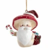 Merry Little Mushroom Santa Ornament - Candycane