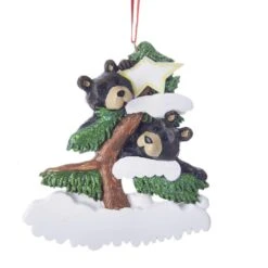 Kurt Adler Bear Family On Tree Ornament - Family Of 2