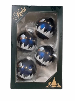 Midnight Haze Velvet 2 5/8" Ball With Spirit Of Christmas - 4 Piece Set
