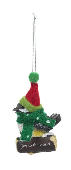 Cozy Bird Ornament - Joy To The World