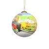 Hand Painted Glass Globe Ornament - A Vermont Covered Bridge